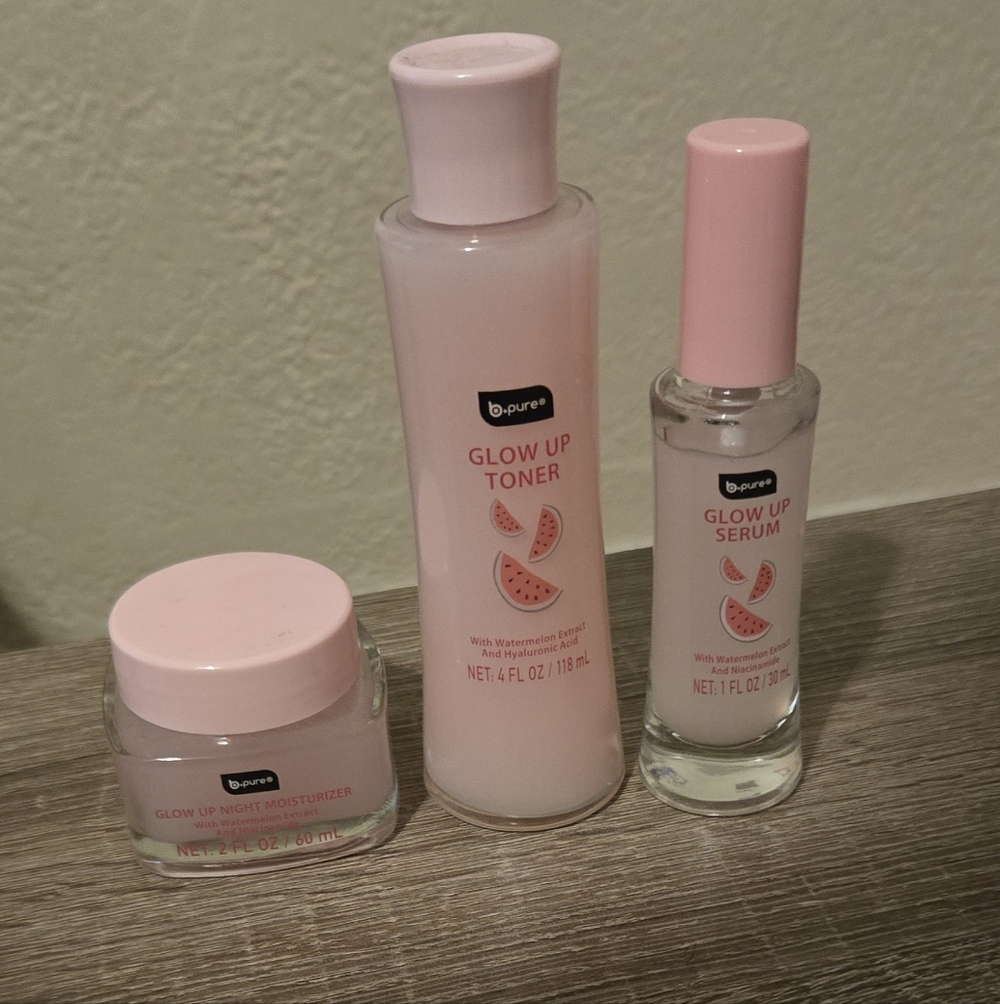 B Pure Glow Up 3-Piece Set + Happy Skin Berry Glowy & Sheer Melon Serum Duo - Picture 1 of 7